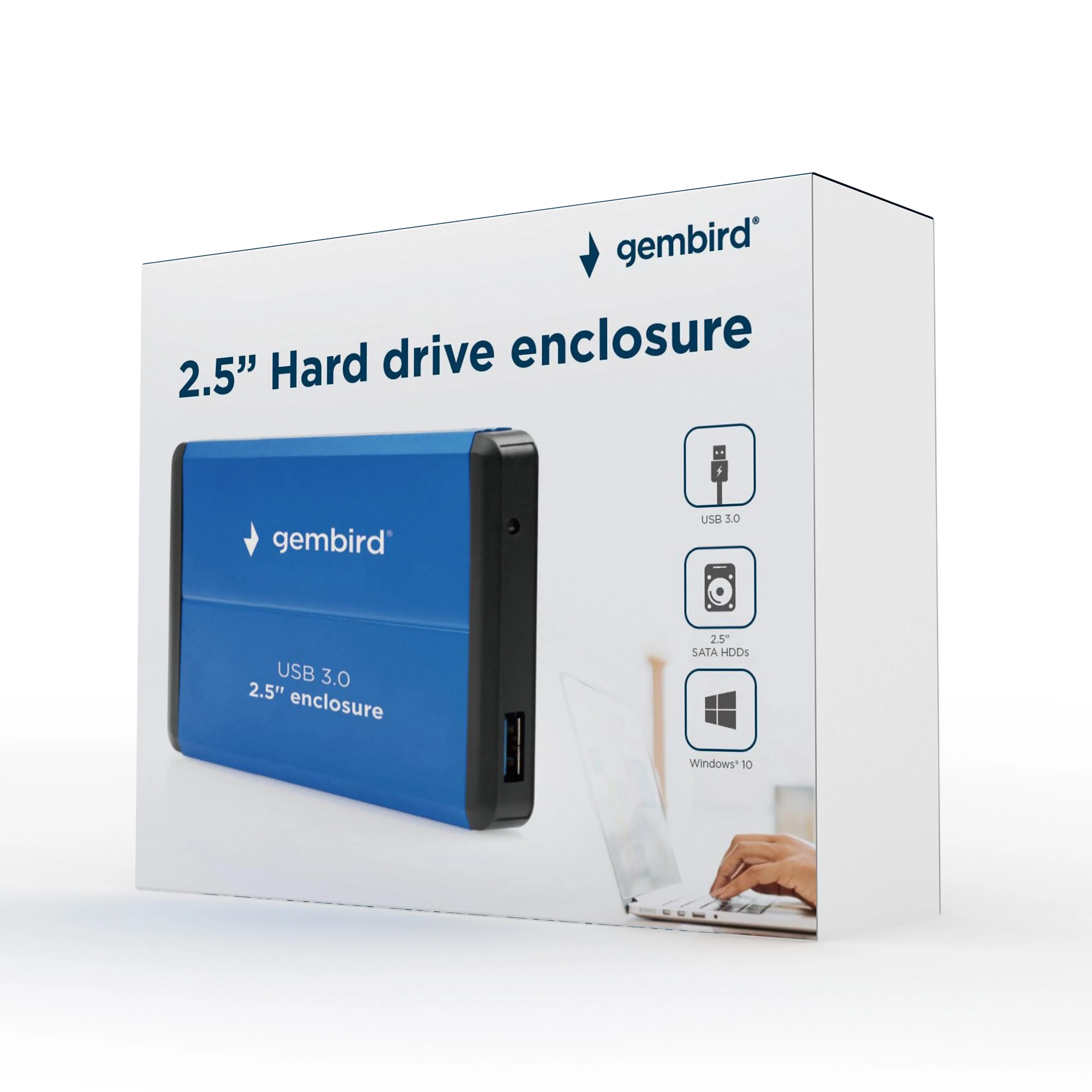 Serveris GEMBIRD USB 3.0 2.5" HDD korpusas mėlynas