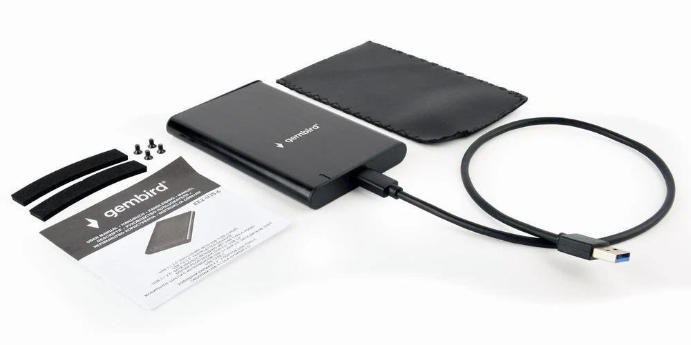GEMBIRD EE2-U3S-6-GR HDD/SSD disko korpusas 2,5" su USB Type-C prievadu USB 3.1 šlifuoto aliuminio pilkos