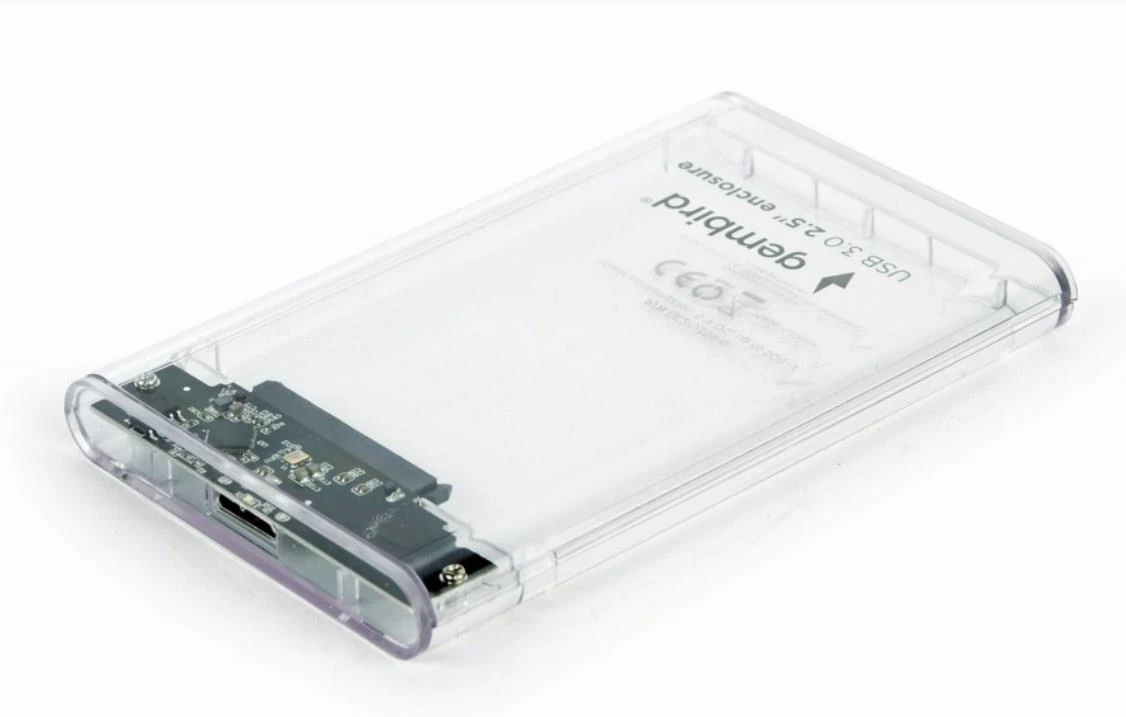 GEMBIRD EE2-U3S9-6 Gembird HDD/SSD korpusas, skirtas 2,5 SATA - USB 3.0, 9,5 mm, skaidrus plastikas