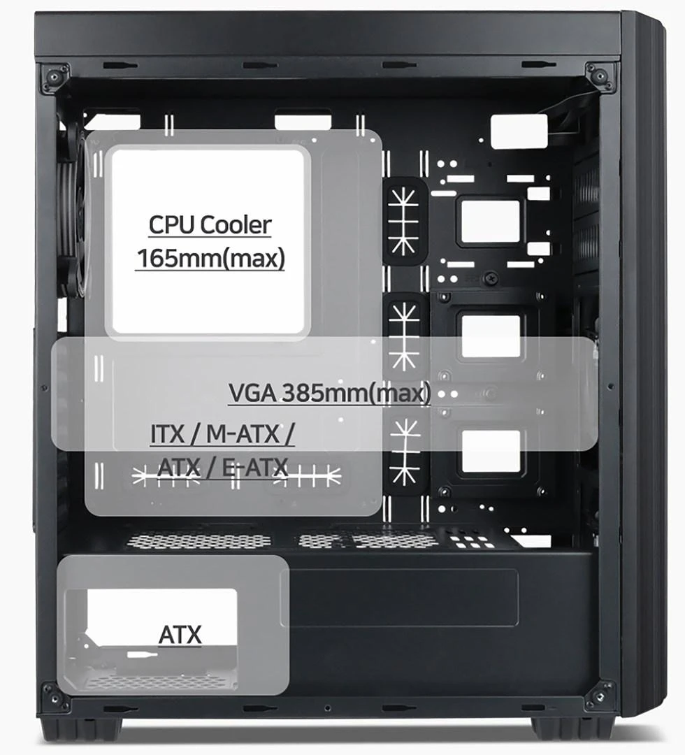GEMBIRD Midi-tower kompiuterio dėklas Furnax K500 ATX
