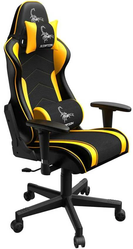 GEMBIRD Žaidimų kėdė SCORPION juodas tinklelio geltona oda