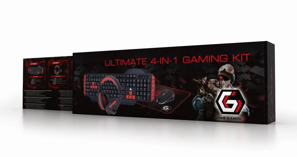 Klaviatūra GEMBIRD Ultimate 4-in-1 Gaming kit US išdėstymas