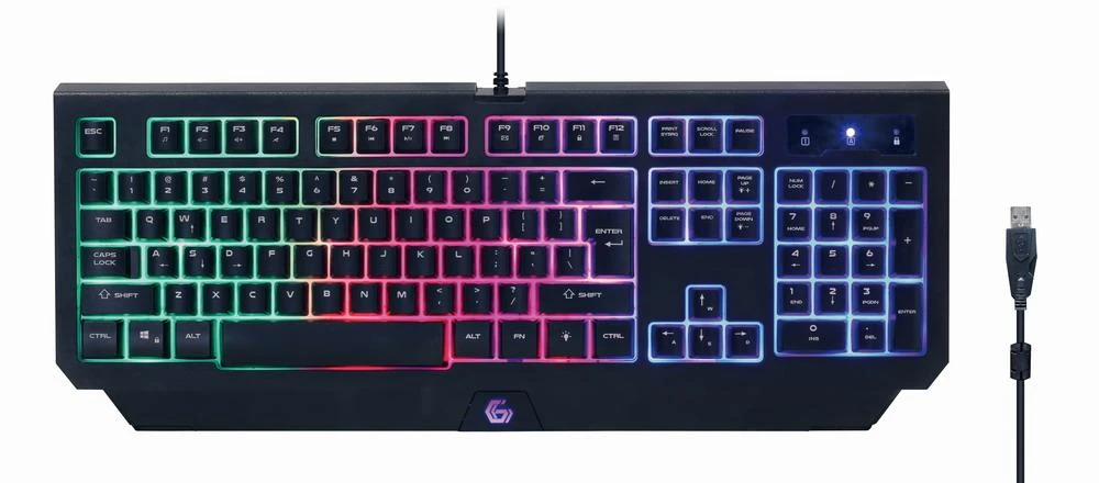 Klaviatūra GEMBIRD 4-in-1 foninio apšvietimo žaidimų rinkinys „Phantom US“ išdėstymas
