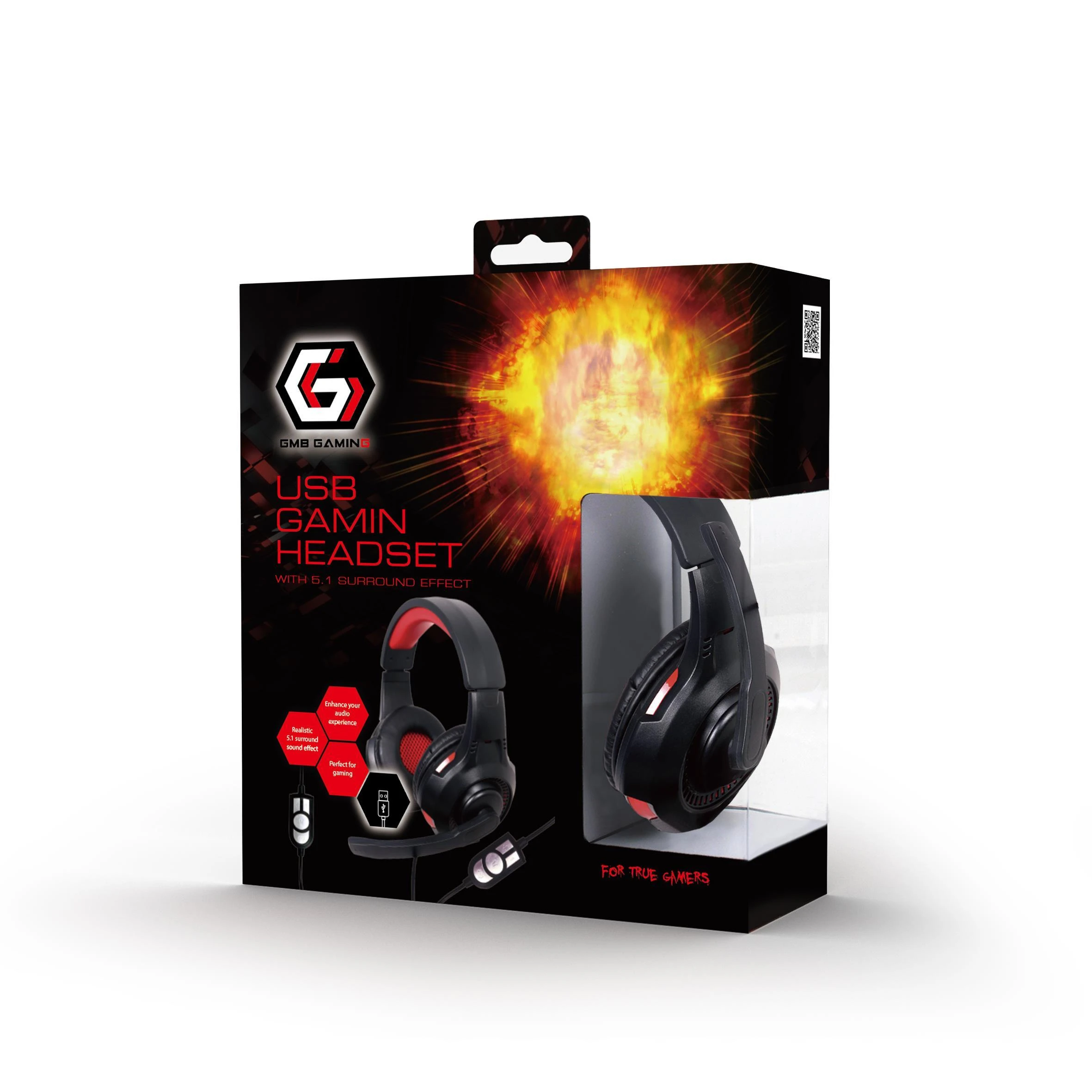 GEMBIRD GHS-U-5.1-01 Gembird Žaidimų ausinės USB 5.1 surround