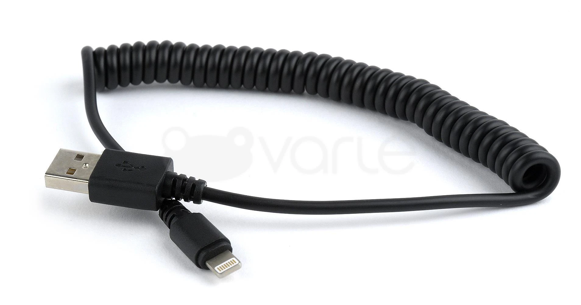 GEMBIRD CC-LMAM-1.5M Gembird USB sinchronizavimo ir įkrovimo spiralinis kabelis, 8 kontaktų, 1.5 m, juodas