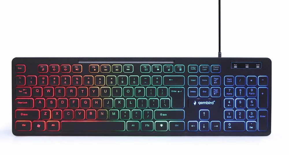 Gembird | 3-in-1 Backlight Desktop Set | KBS-UML-01 | Klaviatūra, Pelė and Pad Set | su laidu | su pele | US | Juodas