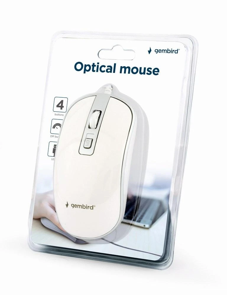 GEMBIRD MUS-4B-06-WS Optinė pelė USB baltas/sidabrinis
