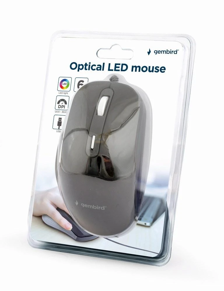 GEMBIRD MUS-6B-02 Optinė LED pelė USB juodas