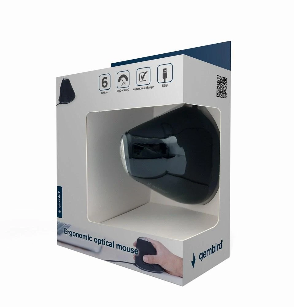 GEMBIRD MUS-ERGO-03 Ergonomic 6-button optinė pelė spacegrey
