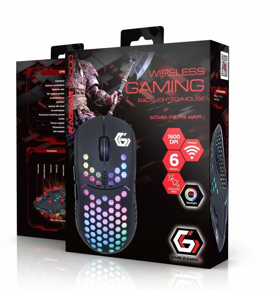 GEMBIRD USB žaidimų RGB apšvietimas pelė RAGNAR RX400 6 mygtukai 7200DPI
