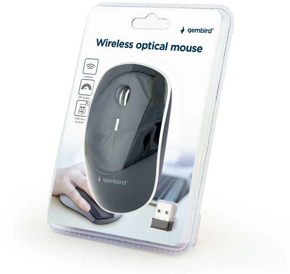 Gembird | Silent Optinė belaidė pelė | MUSW-4BS-01 | Optinė pelė | USB | Juodas