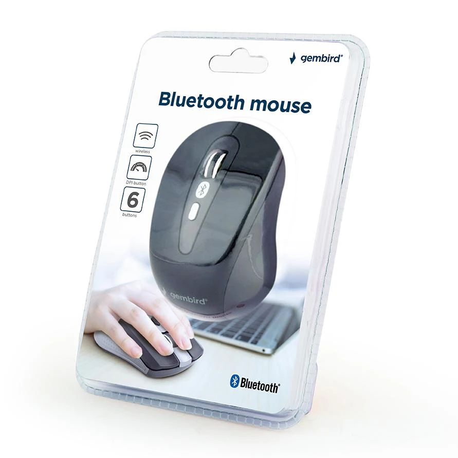 GEMBIRD MUSWB-6B-01 Gembird 6 mygtukų Bluetooth optinė pelė MUSWB-6B-01, 1600 DPI, juodas