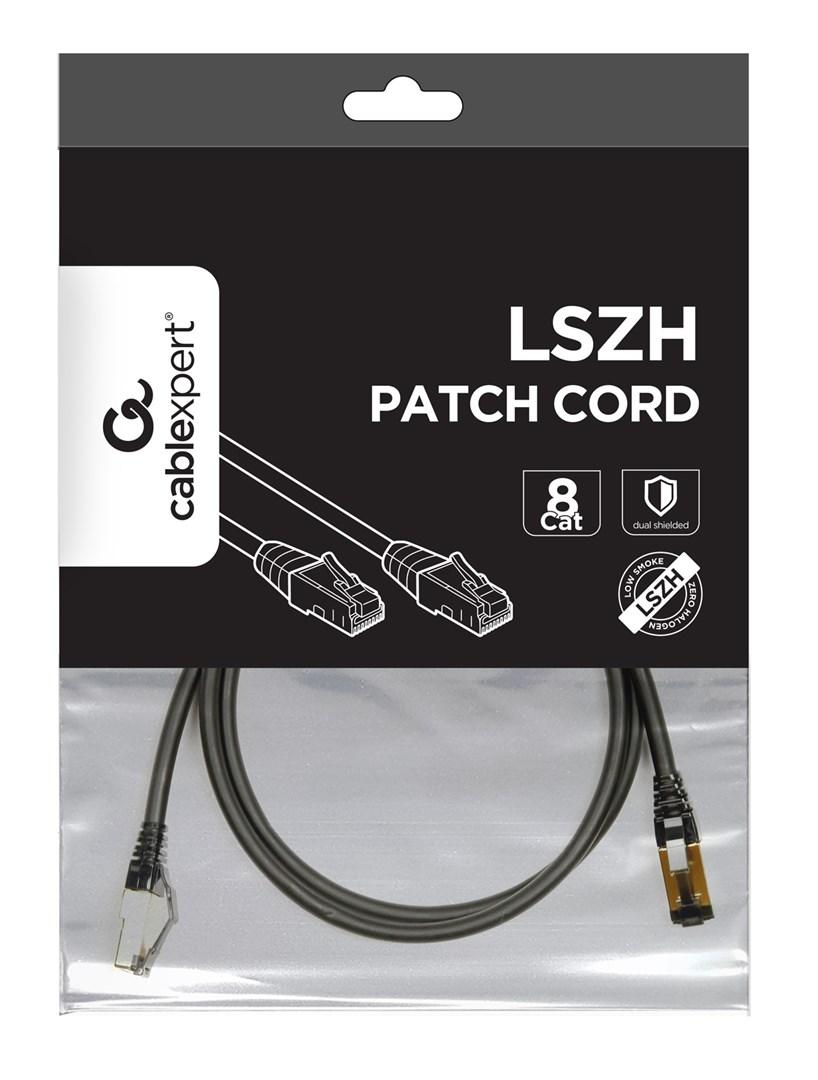 GEMBIRD PP8-LSZHCU-BK-1.5M S/FTP Kat. 8 LSZH patch laidas juodas 1,5m