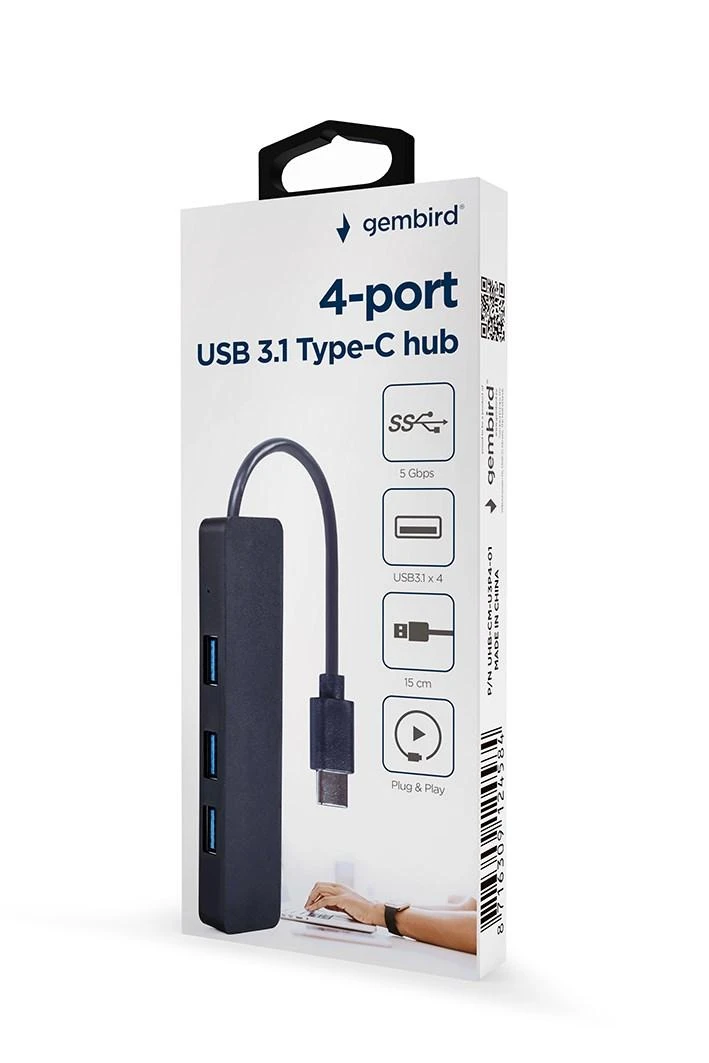 Gembird USB-C HUB 4 prievadų pakuotė