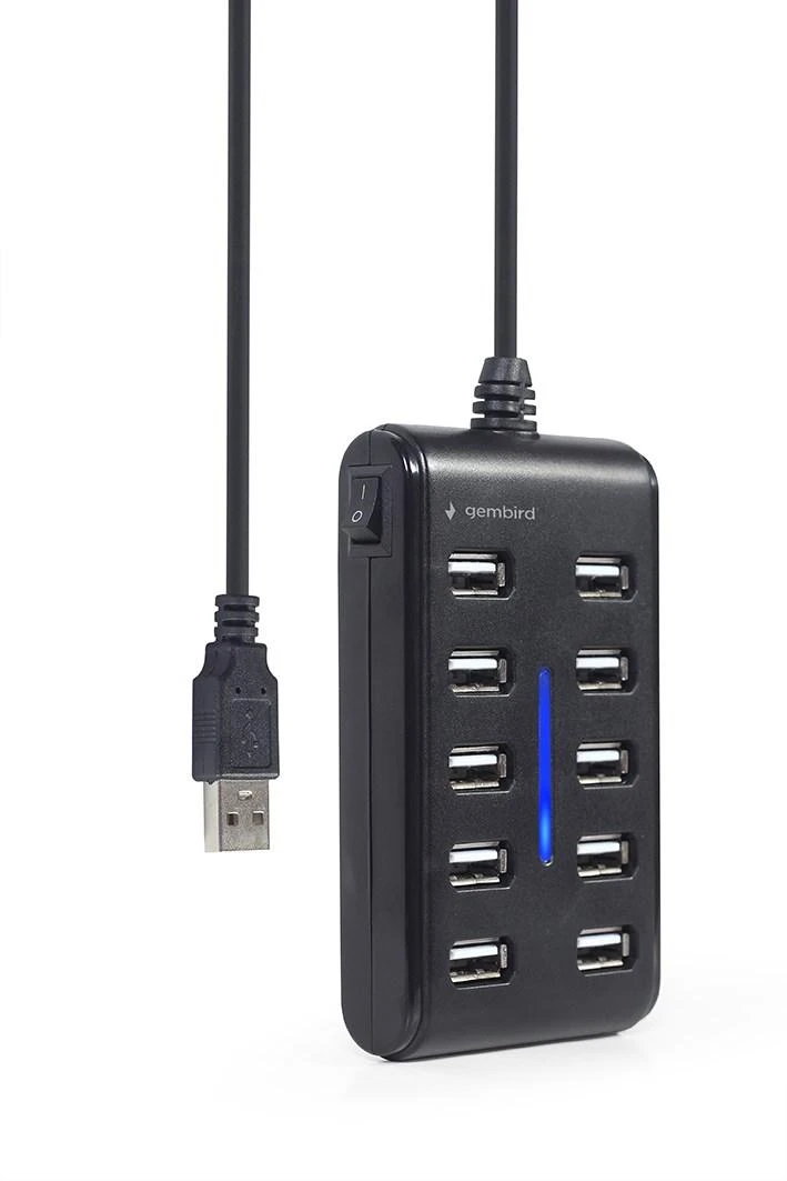 Gembird 10 prievadų USB šakotuvas su pajungimo laidu