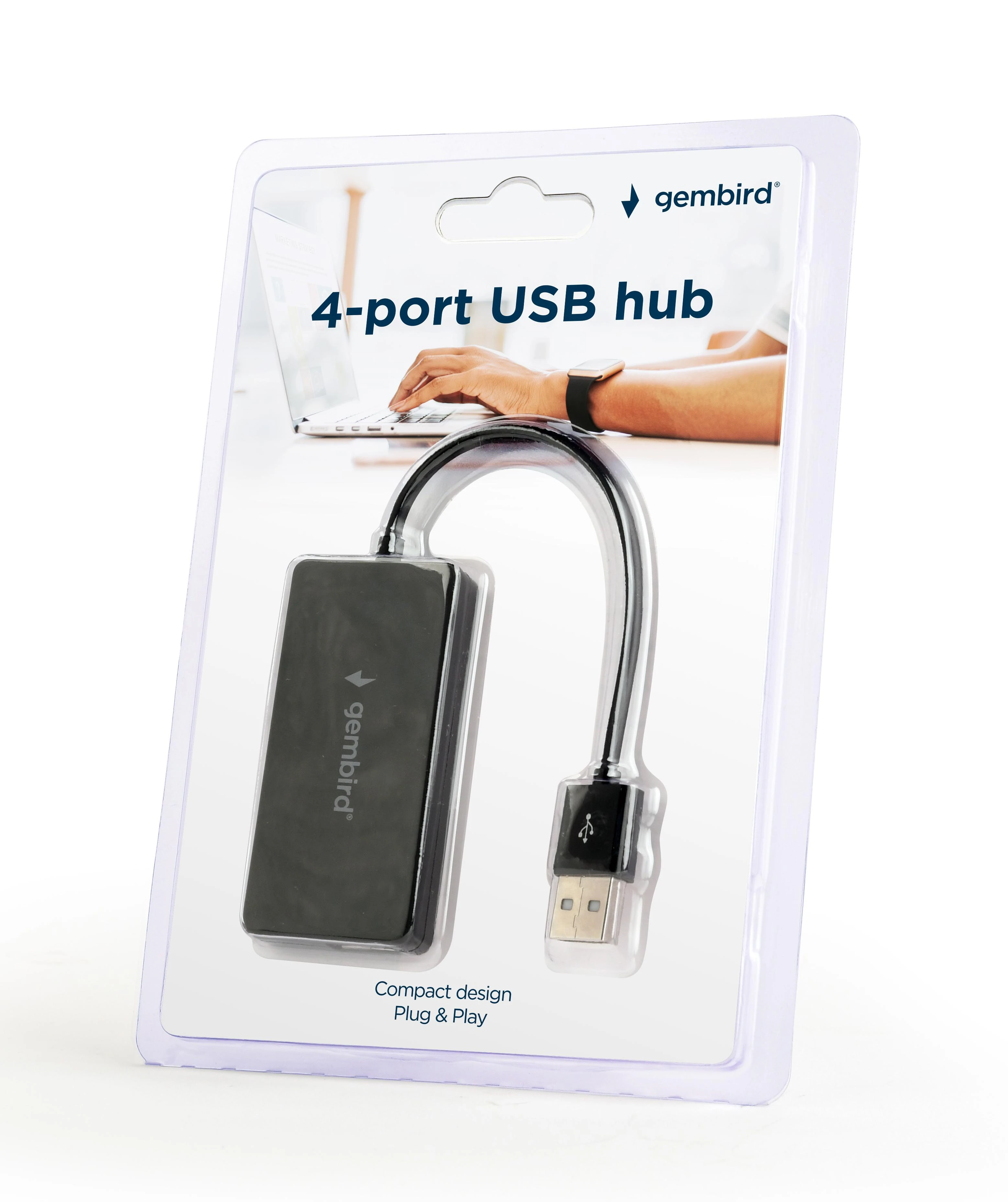 GEMBIRD USB 2.0 4 prievadų šakotuvas juodas
