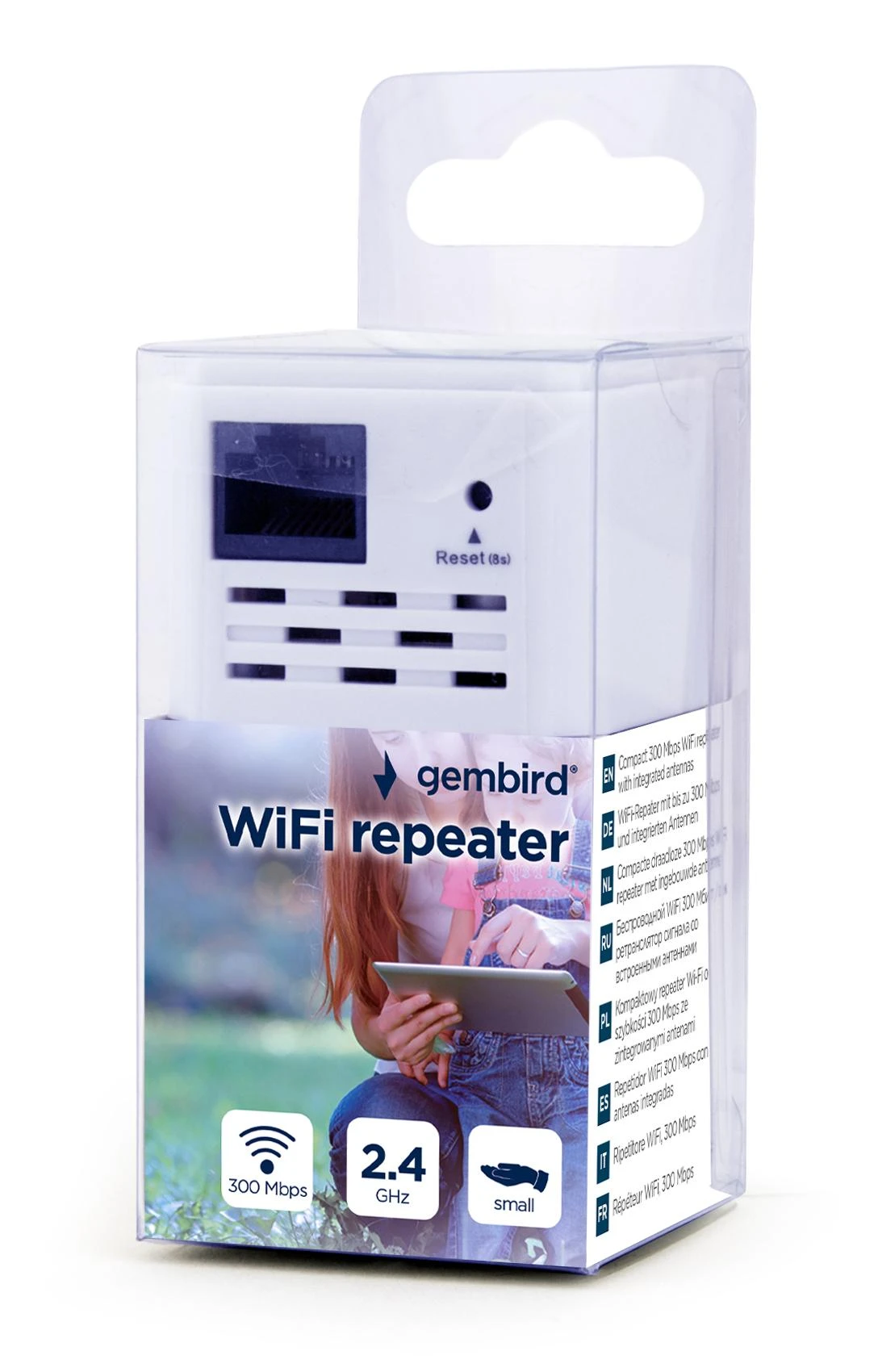 Gembird | WNP-RP300-03 | Wi-Fi kartotuvas | 2,412–2,484 GHz | 300 Mbit/s | 10/100 Mbit/s | Ethernet LAN (RJ-45) jungtys 1 | Antenos tipas 2xVidinė