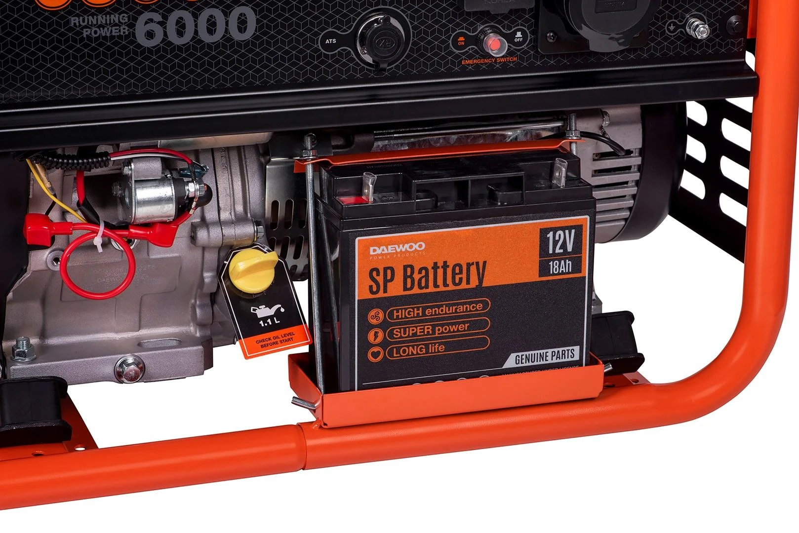 Daewoo benzinins/dujinis generatorius GDA 7500DFE 6kW el. starteris