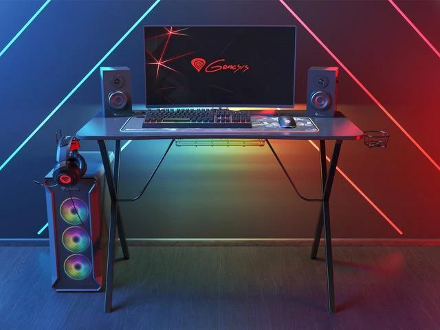 Žaidimų stalas Genesis Holm 200 RGB Gaming Desk, su pašvietimu