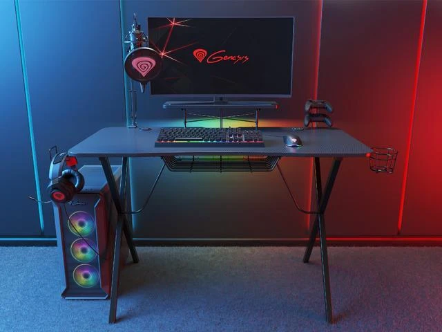 Žaidimų stalas Genesis Holm 300 RGB, Juodos spalvos