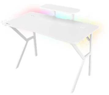 Žaidimų stalas Genesis Holm 320 RGB Gaming Desk, Baltas