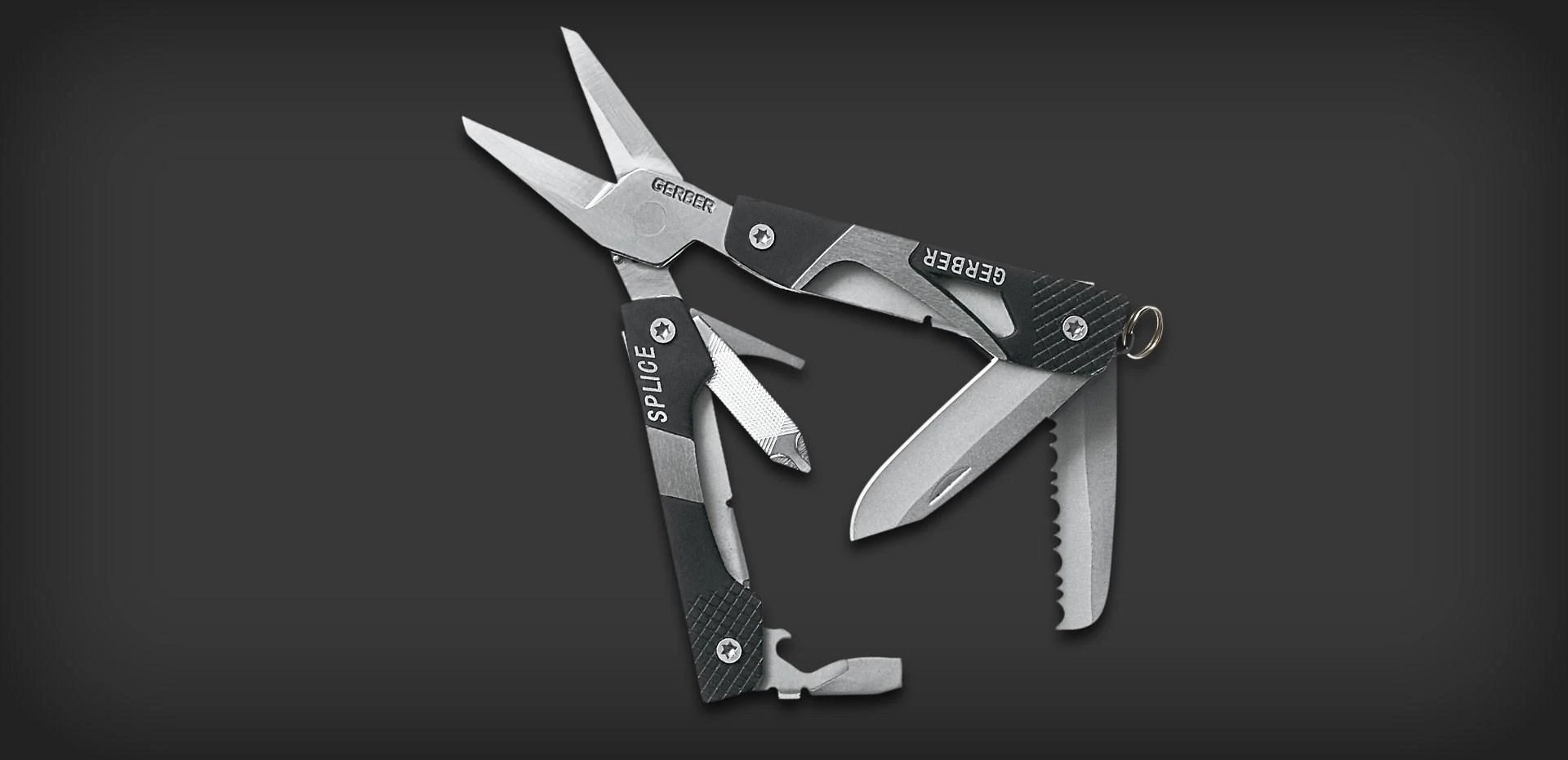 Gerber Splice Pocket Tool multi tool replės Keychain Juodas