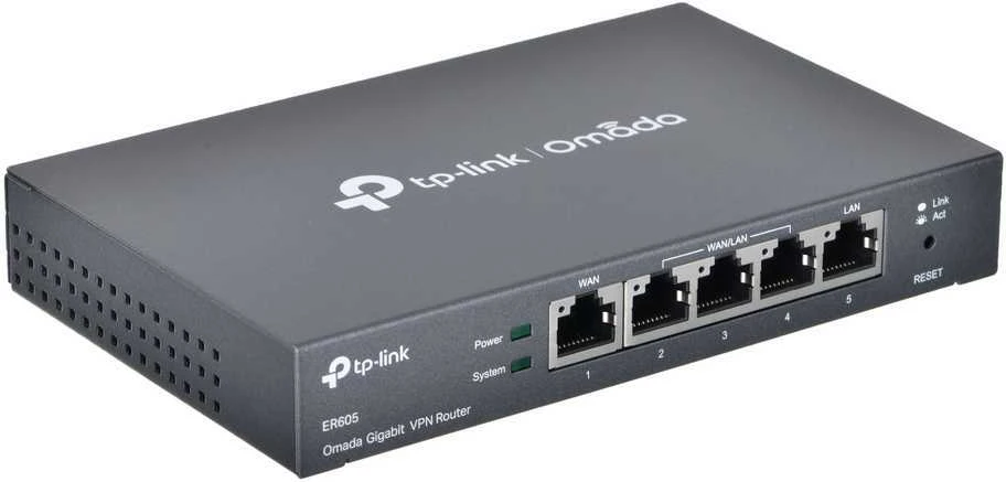 Šakotuvas TP-LINK | „SafeStream Multi-WAN VPN“ maršrutizatorius | TL-ER605 | 802.1q | 10/100/1000 Mbit/s | Ethernet LAN (RJ-45) jungtys 1 fiksuotas gigabito LAN prievadas | Tinklo ryšio palaikymas: Ne | MU-MiMO: Ne | Nėra mobiliojo plačiajuosčio ryšio