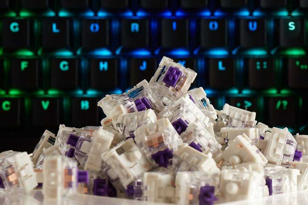 Glorious Pro Kailh Purple Switches klavišai klaviatūrai (120 vnt)