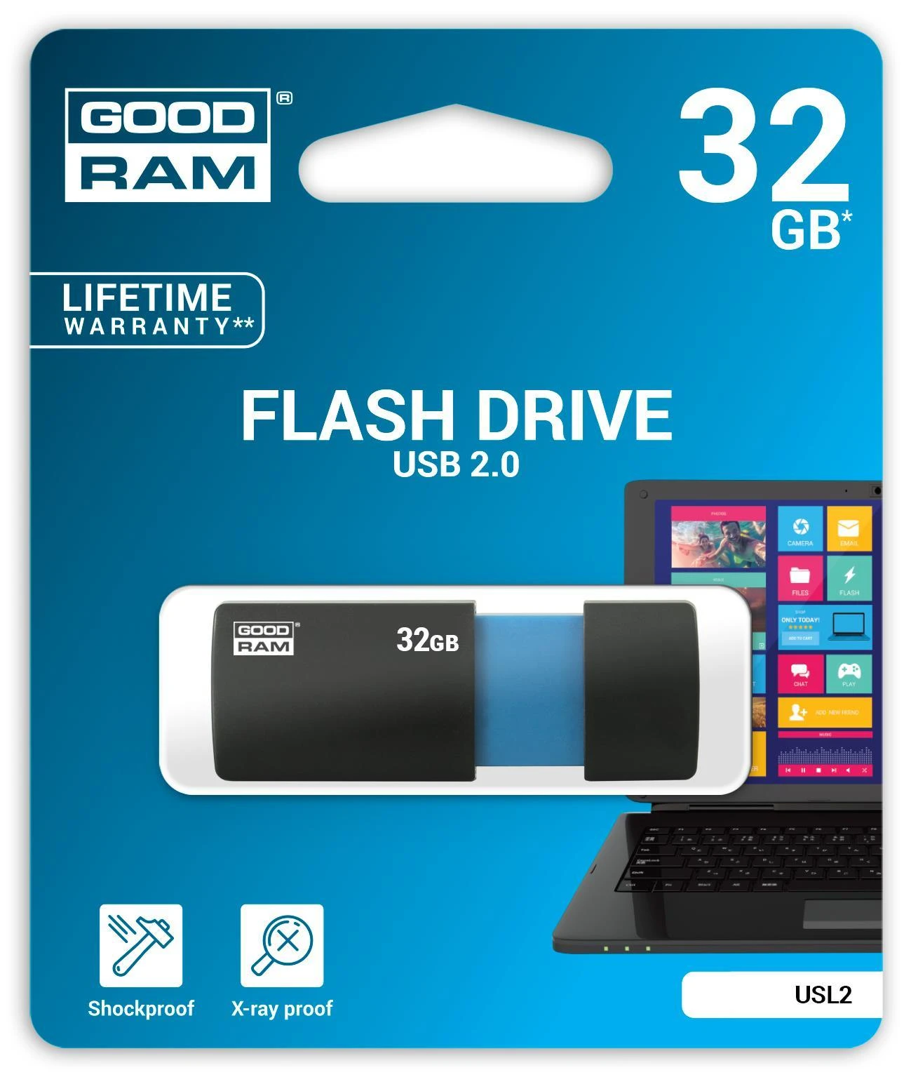 GOODRAM UME2-1280Y0R11 GOODRAM atmintis USB UME2 128GB USB 2.0 Geltona
