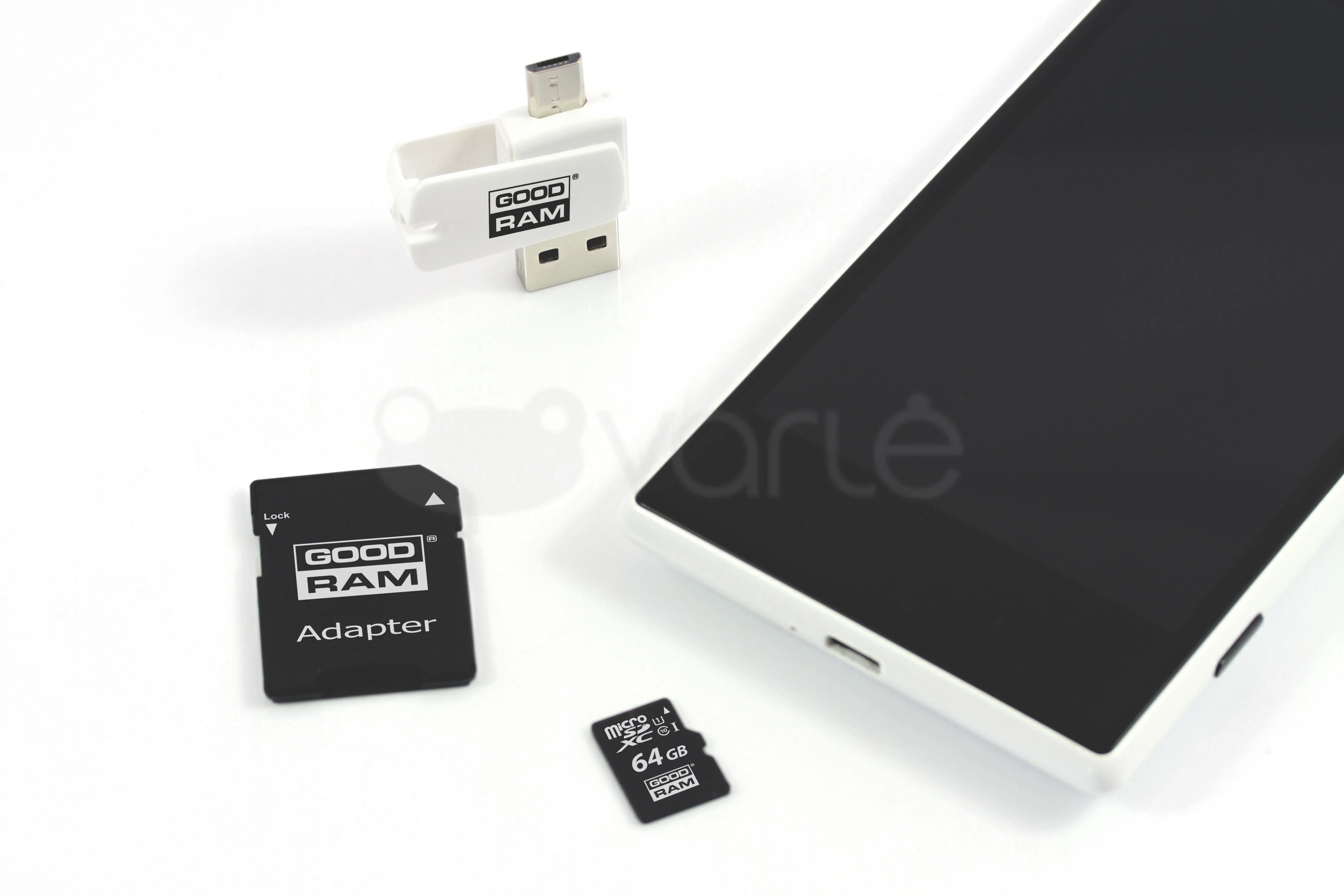 Oem 64GB 100 MB/s Micro SD atminties kortelė Goodram M1A4 - OTG adapteris