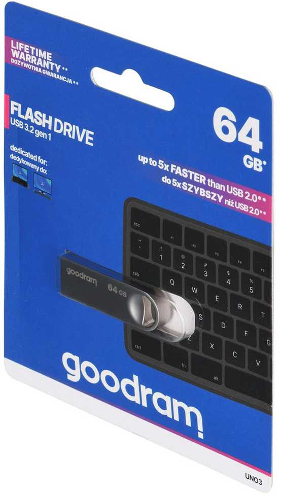 Blow PENDRIVE 64GB GOODRAM UNO3 USB3.2
