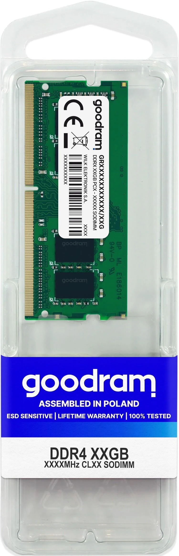 Nešiojamo kompiuterio atmintis GOODRAM GR2400S464L17S/8G GOODRAM DDR4 8GB 2400MHz CL17 SODIMM