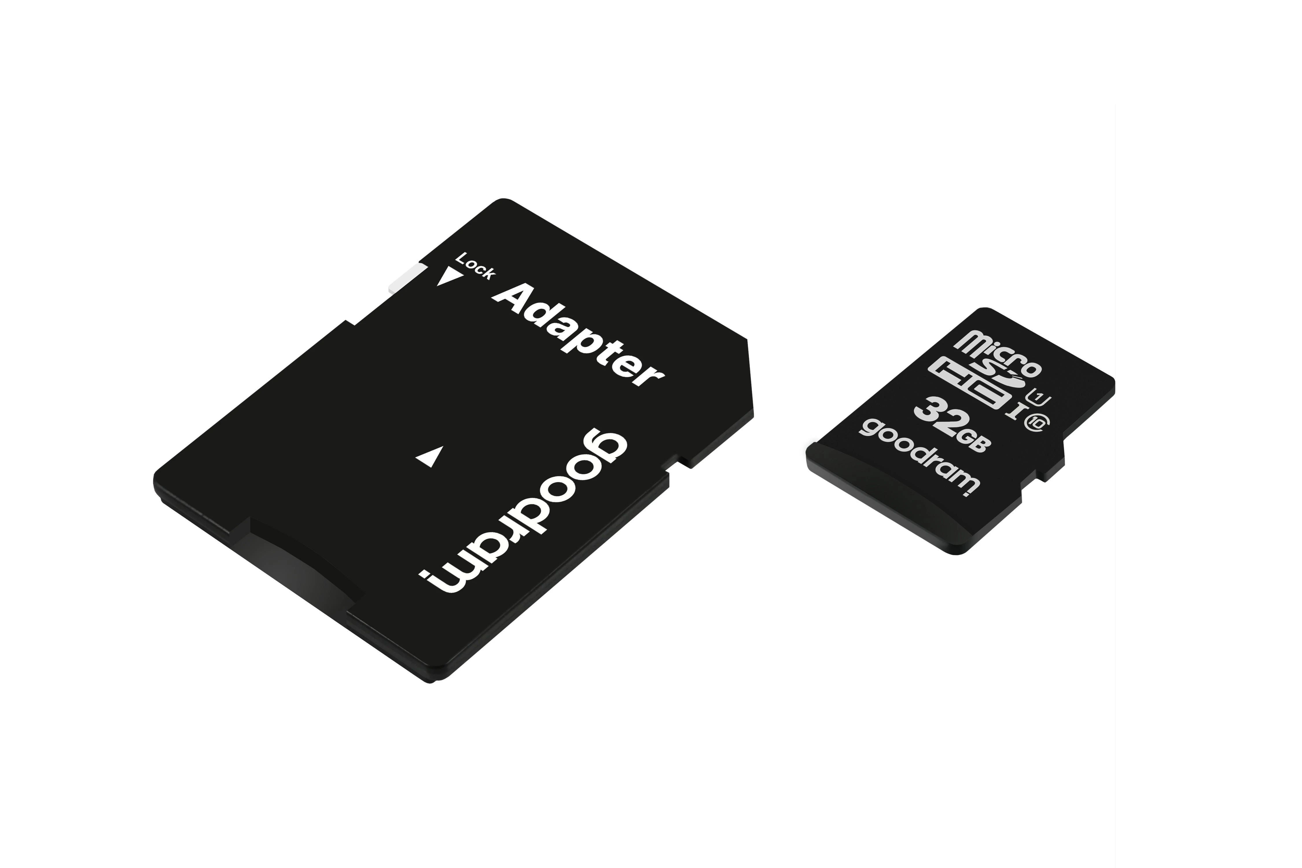 Atminties kortelė GOODRAM 32 GB Micro SDHC class 10 UHS I, su adapteriu
