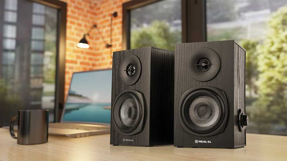 Kompiuterio kolonėlės Kolonėlės REAL-EL S-225 juodos spalvos