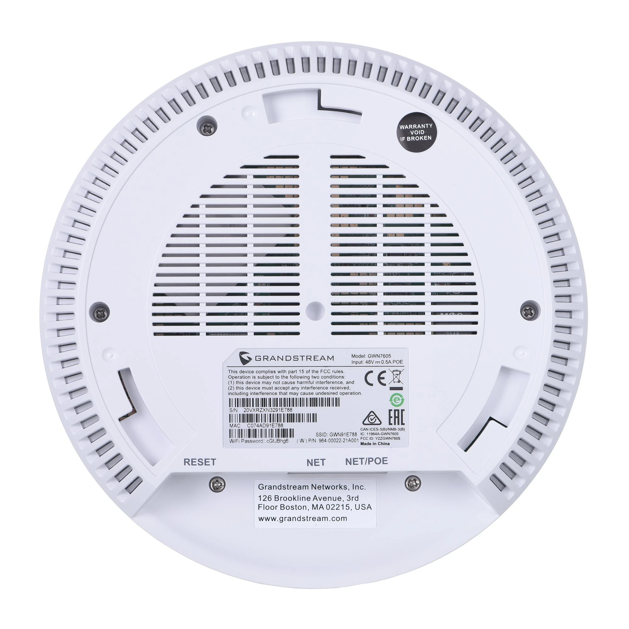 Maršrutizatorius Grandstream Networks GWN7600LR bevielis prieigos taškas 867 Mbit/s Baltas Power over Ethernet (PoE)