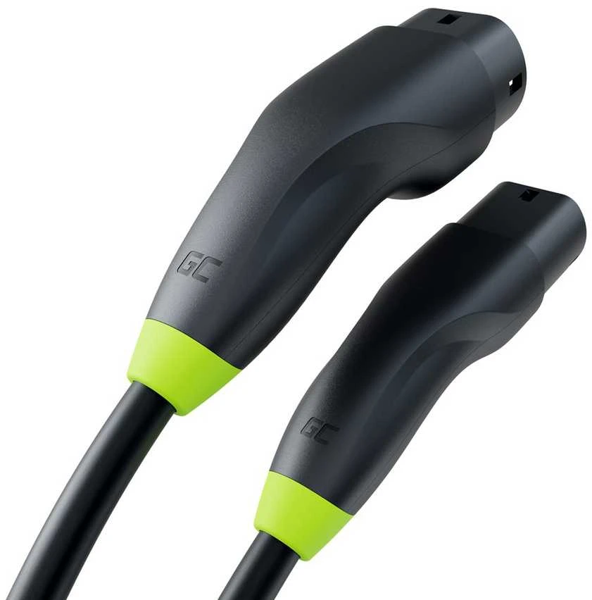 Green Cell Žalias Cell Žalias Cell Snap Type 2 EV įkrovimo kabelis 11 kW 7 m, skirtas Tesla Model 3 SXY, VW ID.3, ID.4, Kia EV6, Hyundai IONIQ 5, Ford Mach-E