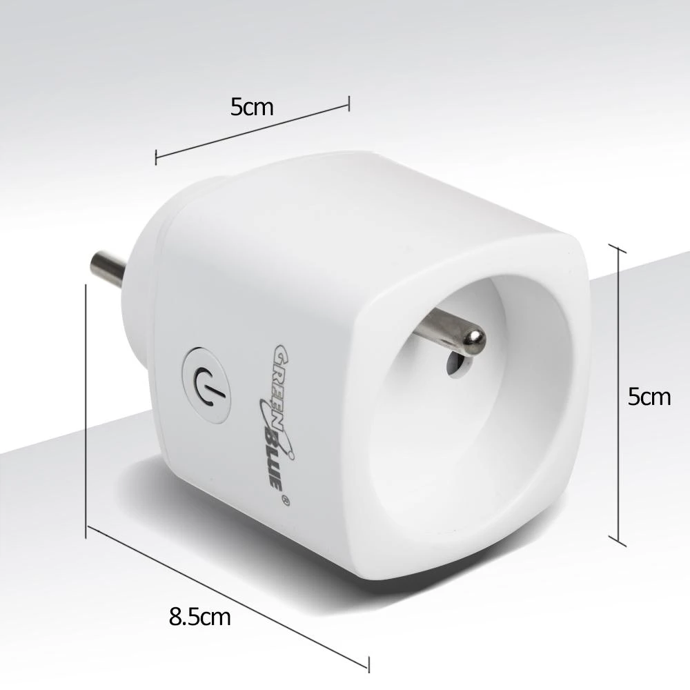 Zdalnie „GreenBlue“ nuotolinio valdymo WiFi lizdas, „Android“ / „iOS“ / „Alexa“ / „Google Home“, energijos suvartojimas, laikmatis, maks. 3680 W, E tipas, GB720 E