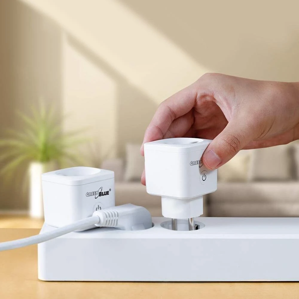 Zdalnie „GreenBlue“ nuotolinio valdymo WiFi lizdas, „Android“ / „iOS“ / „Alexa“ / „Google Home“, energijos suvartojimas, laikmatis, maks. 3680 W, E tipas, GB720 E