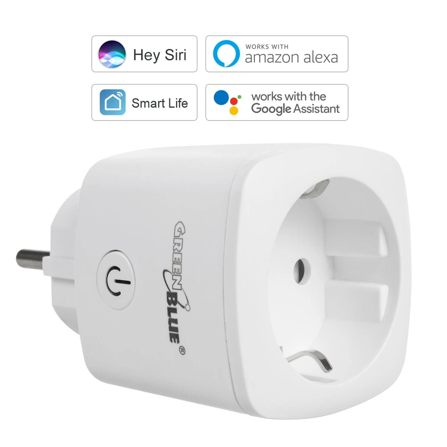 GreenBlue WiFi nuotolinio valdymo lizdas, Android/iOS/Alexa/Google Home, energijos trūkumai. Energija, laikmatis, maks. 3680W, F tipas, GB720 F