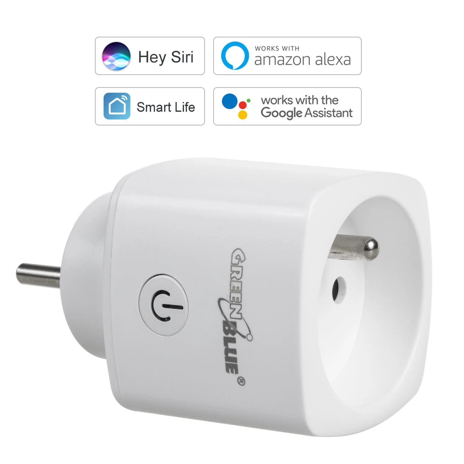 Zdalnie „GreenBlue“ nuotolinio valdymo WiFi lizdas, „Android“ / „iOS“ / „Alexa“ / „Google Home“, energijos suvartojimas, laikmatis, maks. 3680 W, E tipas, GB720 E
