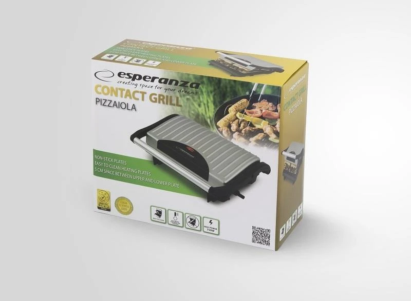Grilis electric Esperanza Pizzaiola EKG005 (contact, 750W, inox color)