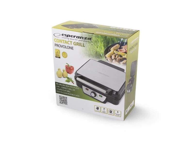 Grilis electric Esperanza Provolone EKG007 (contact, 1800W, inox color)