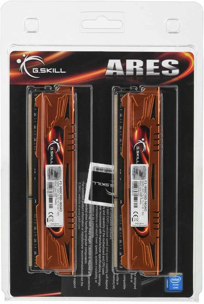 G.Skill Ares DDR3 atminties komplektas pakuotėje