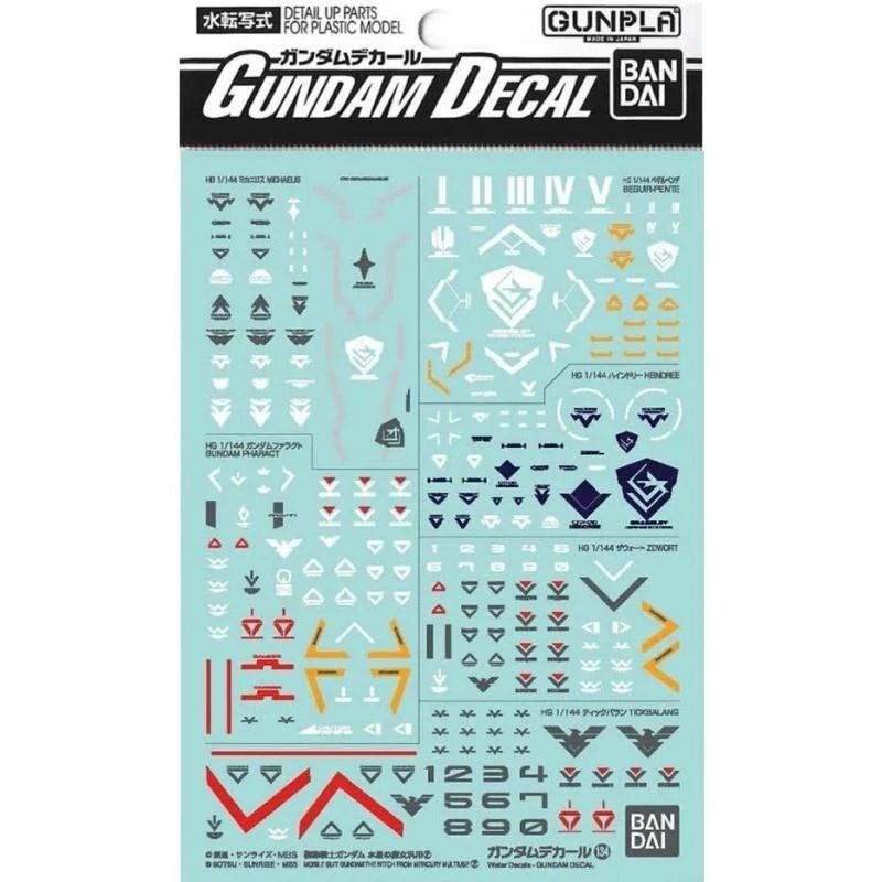 Bandai Gundam Decal Nr.134 The Witch from Mercury lipdukų rinkinys