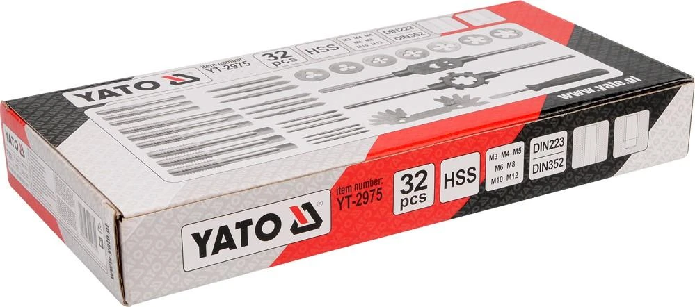 YATO Čiaupų ir štampų rinkinys M3-M12 32 vnt.