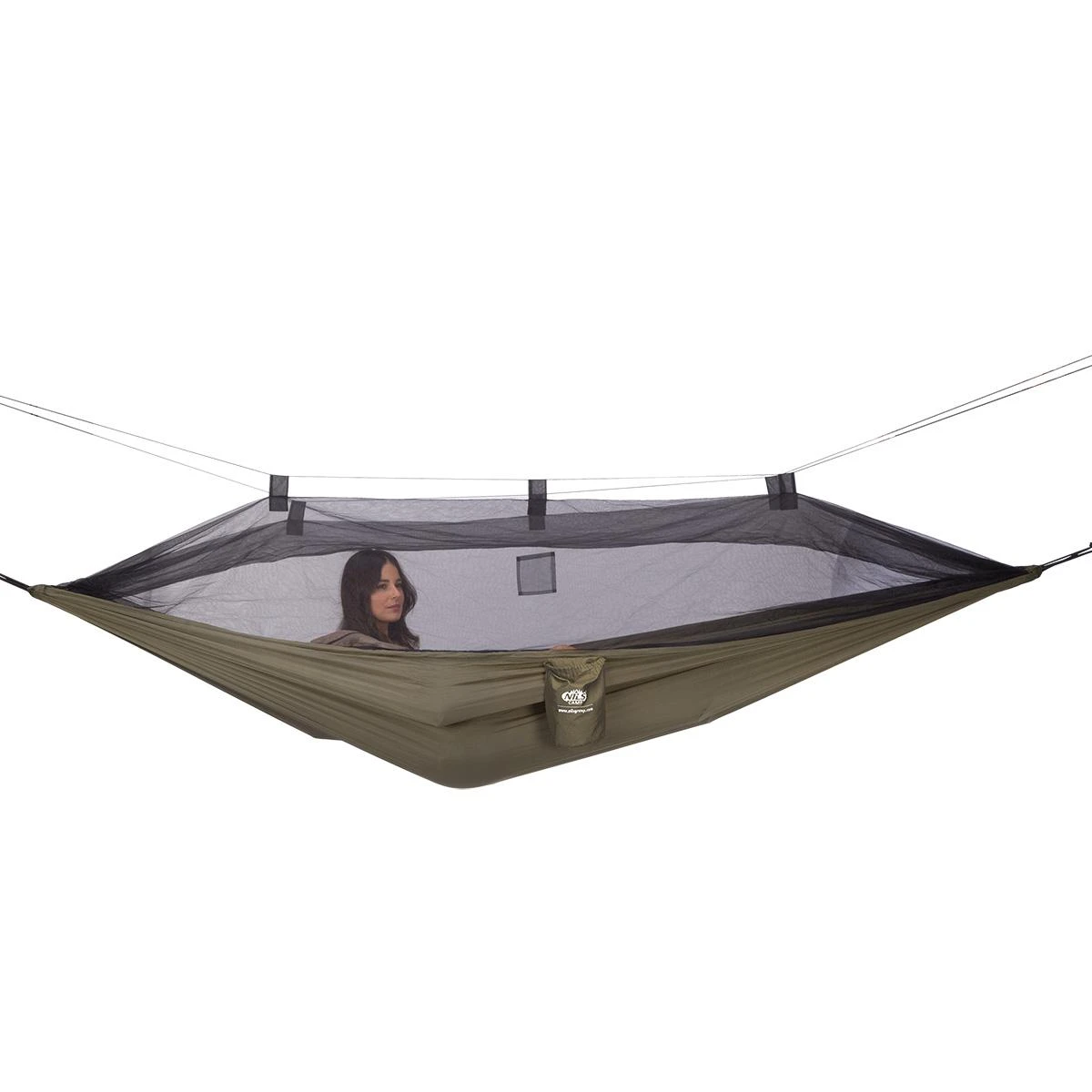 Hamakas su tinkleliu nuo uodų Nils Camp NC3116, žalias