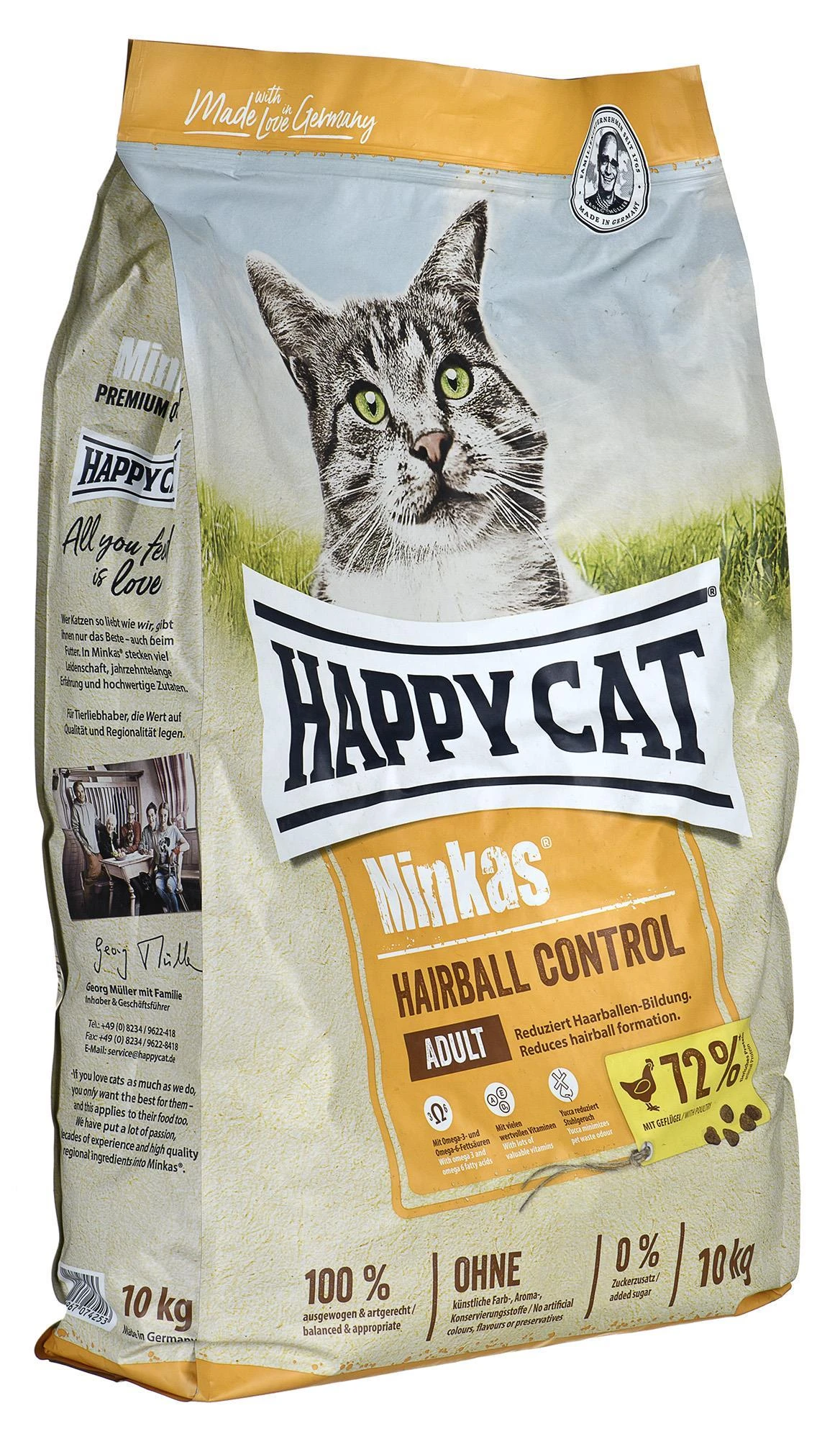 Happy Cat MILKAS plaukų kamuolio kontrolė - nuo trikdžių, 10 kg
