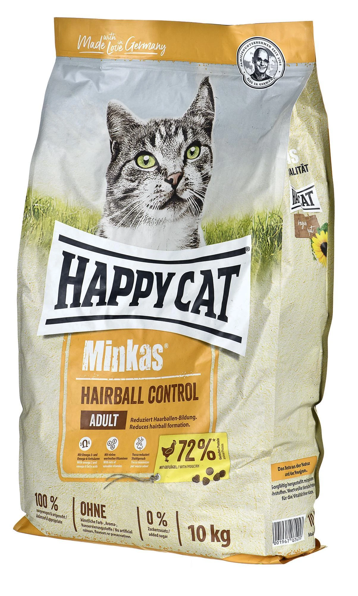 Happy Cat MILKAS plaukų kamuolio kontrolė - nuo trikdžių, 10 kg