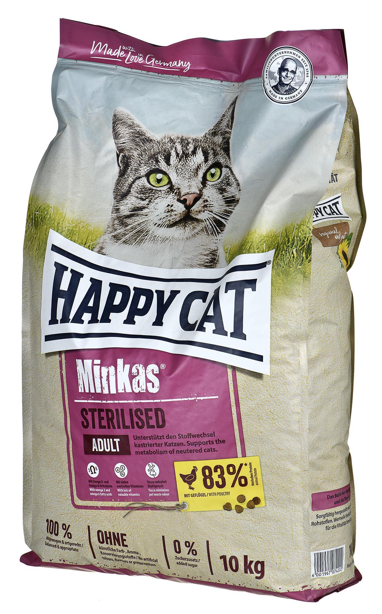 Happy Cat Minkas sterilizuota paukštiena 10 kg