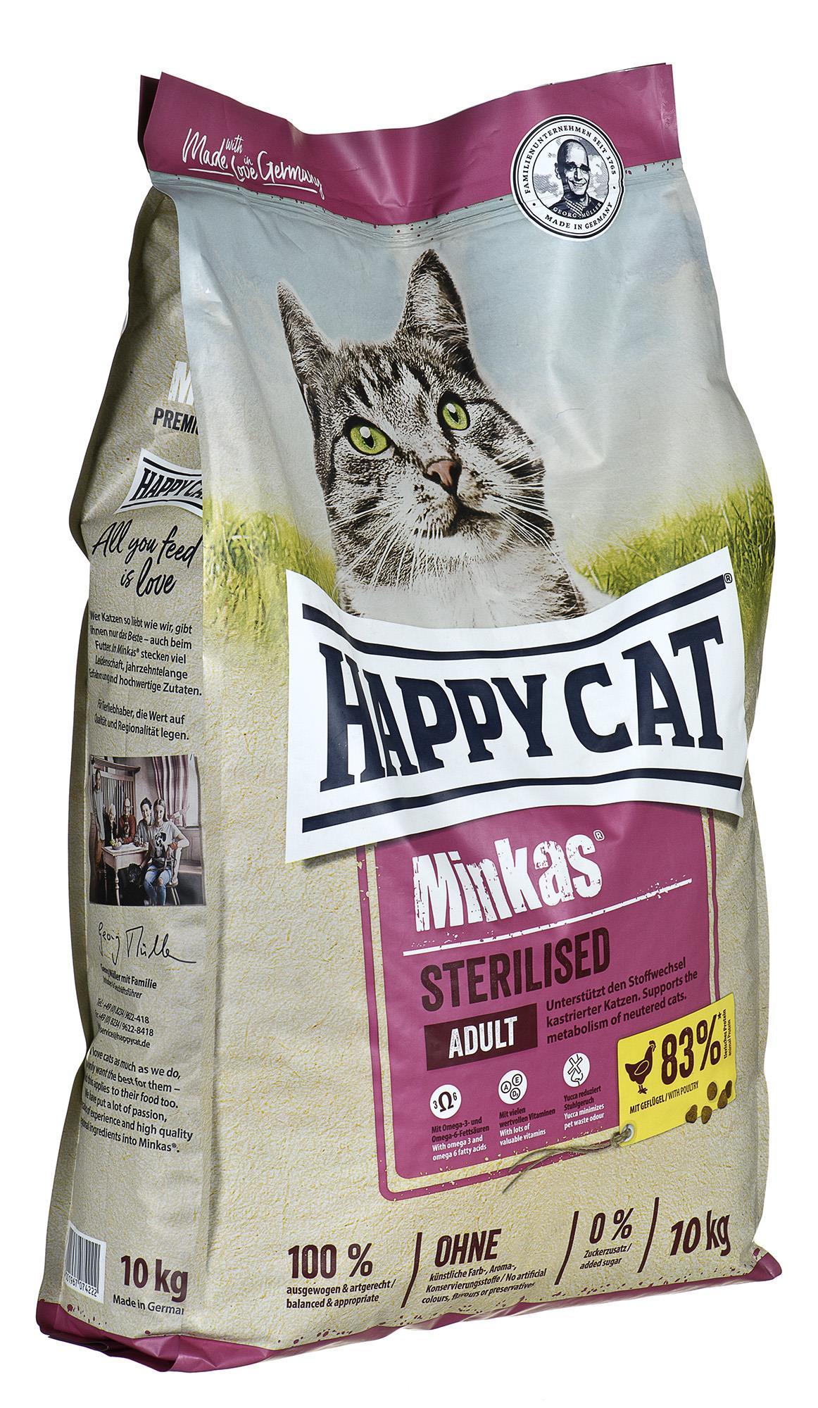 Happy Cat Minkas sterilizuota paukštiena 10 kg